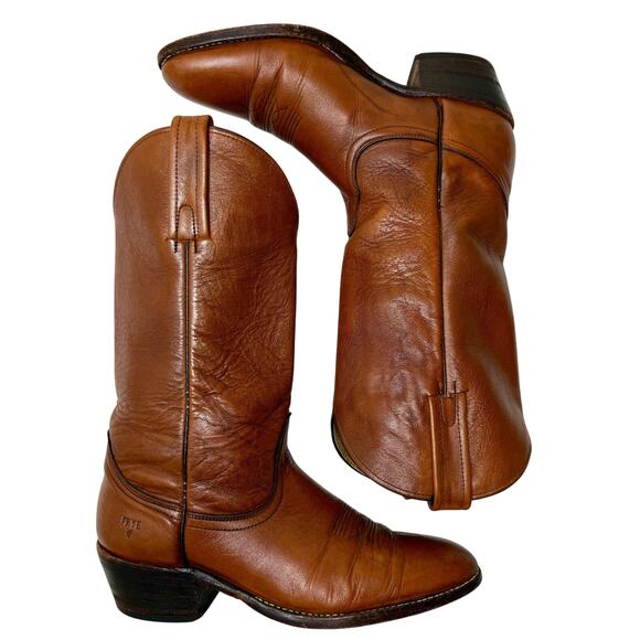 Frye Shoes - Vintage FRYE 12' Cowgirl Rodeo Boots Sz Women's 11 Brown Distressed Leather